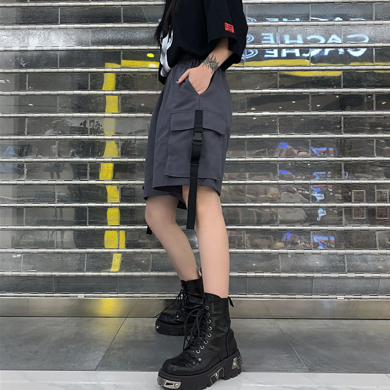 jinran Shorts Women Summer Knee-length Wide-leg Plus Size 4XL Safari Style Ulzzang BF Street Wear Chic All-match Casual Unisex Fashion