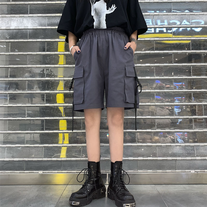 jinran Shorts Women Summer Knee-length Wide-leg Plus Size 4XL Safari Style Ulzzang BF Street Wear Chic All-match Casual Unisex Fashion