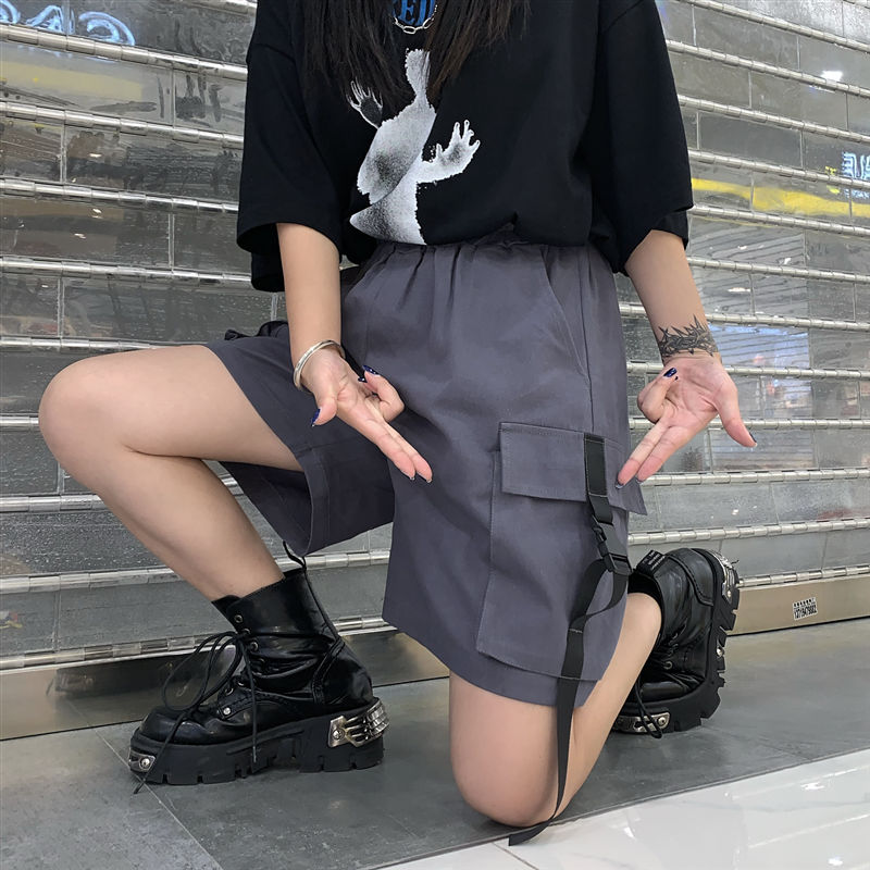 jinran Shorts Women Summer Knee-length Wide-leg Plus Size 4XL Safari Style Ulzzang BF Street Wear Chic All-match Casual Unisex Fashion