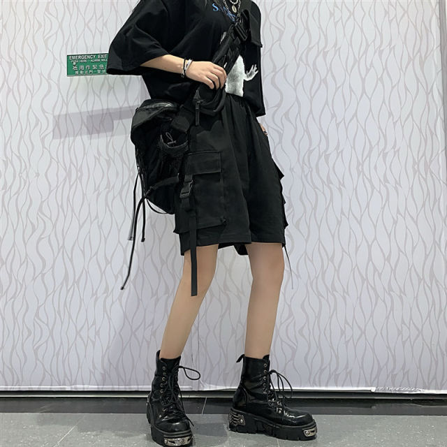 jinran Shorts Women Summer Knee-length Wide-leg Plus Size 4XL Safari Style Ulzzang BF Street Wear Chic All-match Casual Unisex Fashion