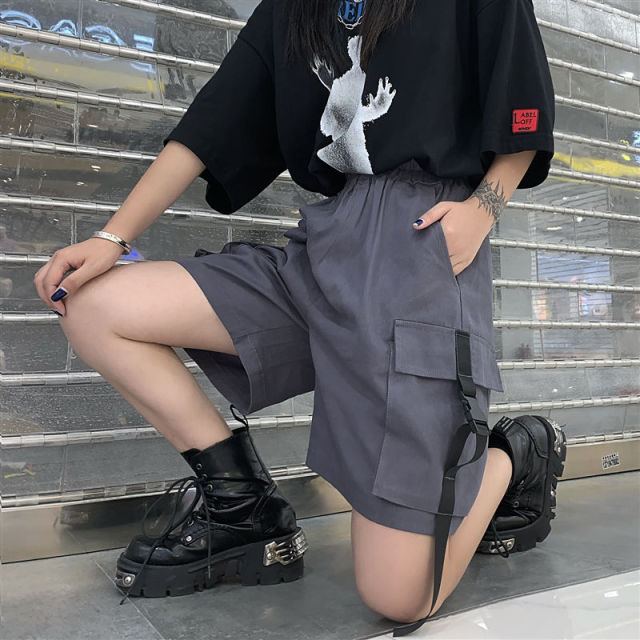 jinran Shorts Women Summer Knee-length Wide-leg Plus Size 4XL Safari Style Ulzzang BF Street Wear Chic All-match Casual Unisex Fashion