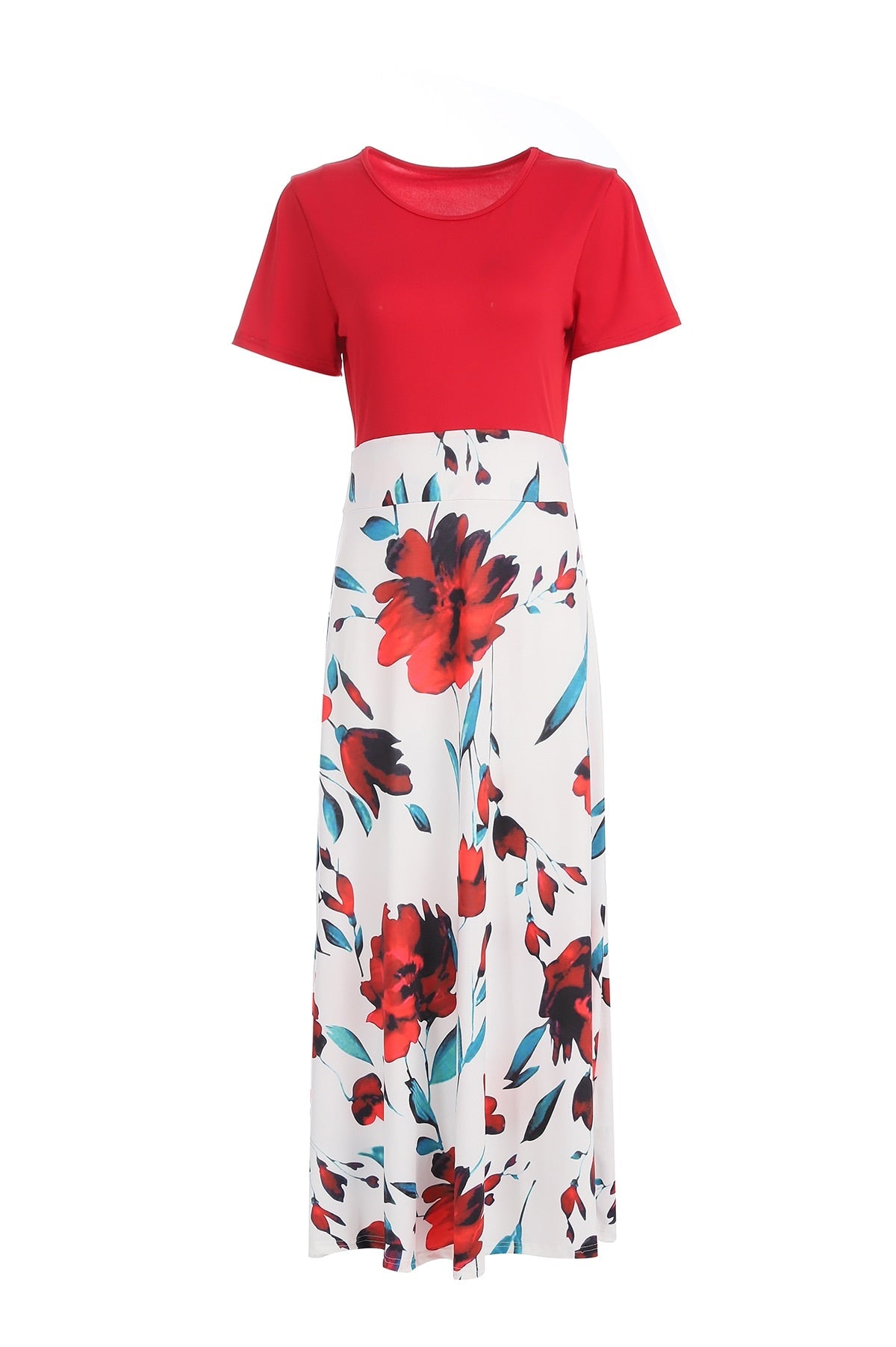 jinran Vintage Floral Print O-Neck Long Dress Women Summer 2021 New Short Sleeve Casual Slim Robe Casual Elegant Lady Maxi Vestidos