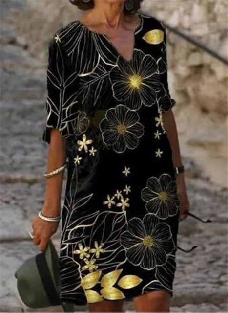 jinran Women 2021 Loose Spring Vintage Ruffles Befree Dress Large Big Printed Summer Boho Casual Party Elegant Dresses Plus Sizes