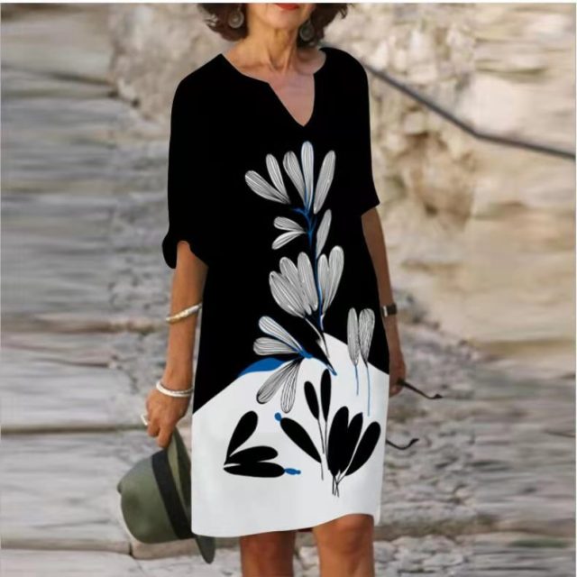 jinran Women 2021 Loose Spring Vintage Ruffles Befree Dress Large Big Printed Summer Boho Casual Party Elegant Dresses Plus Sizes