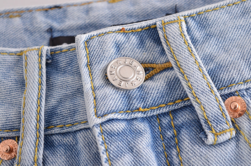 jinran summer new style women's fashion all-match high waist snow wash denim casual shorts