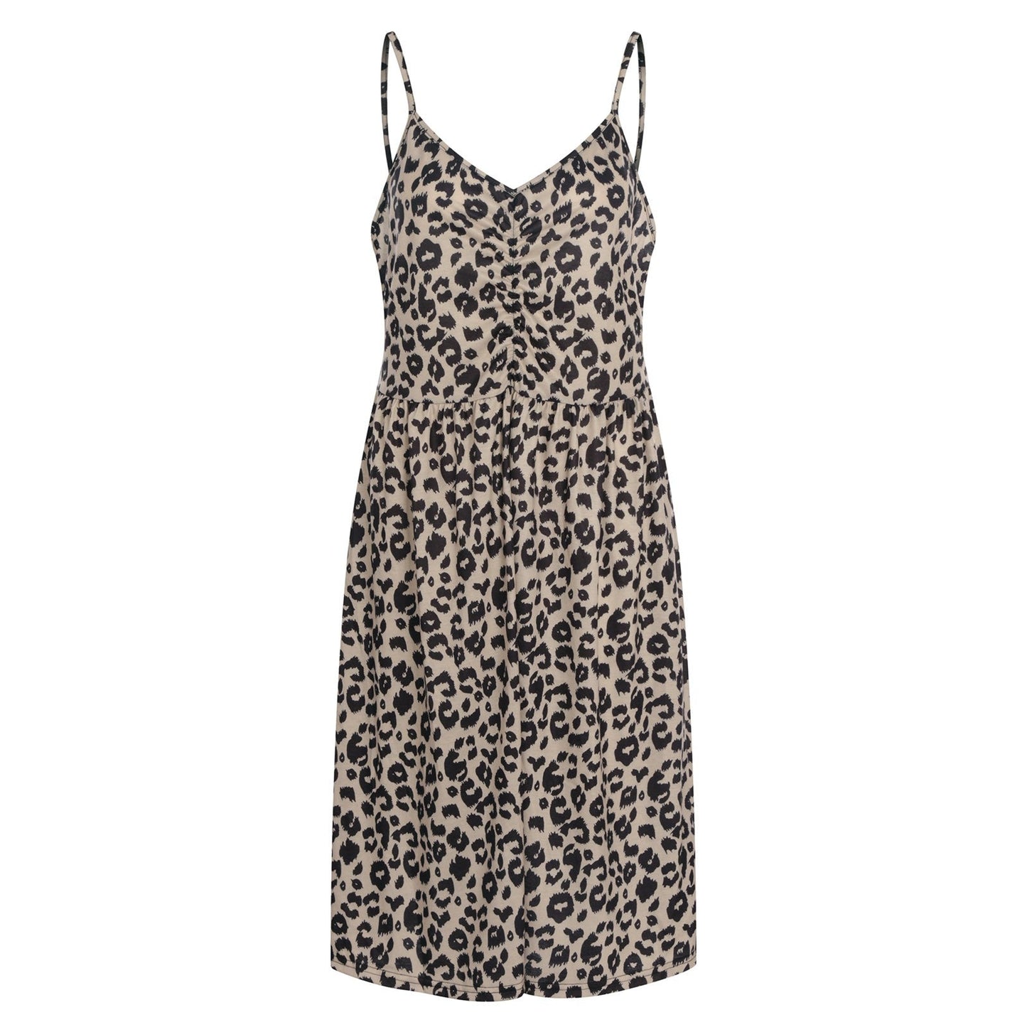 jinran Summer Casual Women's 2022 Sexy V-Neck Leopard Sling Dress Fashion Female Flower Print Beach Party Dresses Sleeveless Backless