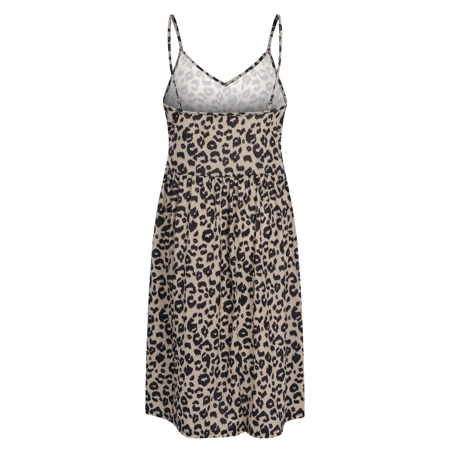 jinran Summer Casual Women's 2022 Sexy V-Neck Leopard Sling Dress Fashion Female Flower Print Beach Party Dresses Sleeveless Backless