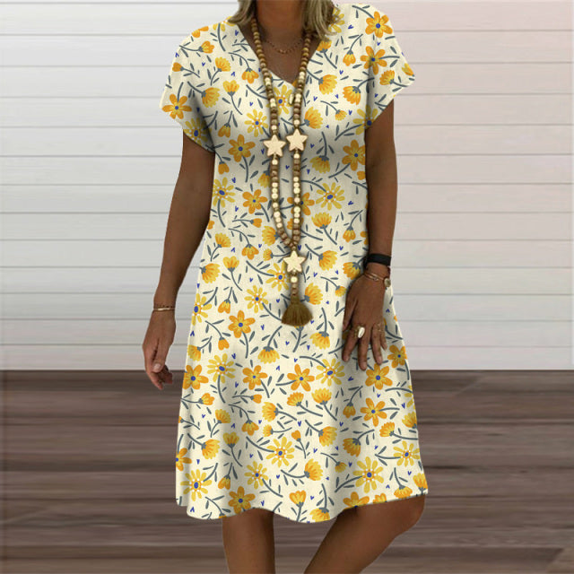 jinran Plaid Geometric Graphic Mini Dresses for Women's Clothing 2021 Summer New Casual Loose Short Sleeve V-Neck Beach Sundress Ladies