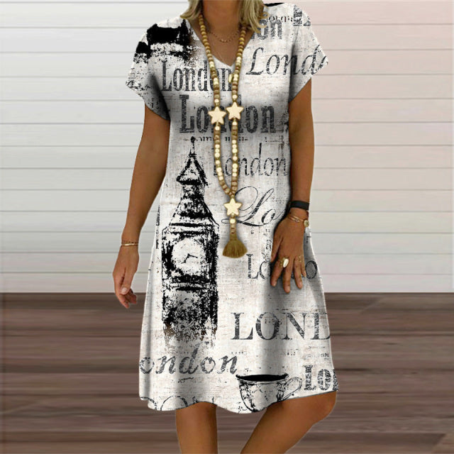 jinran Plaid Geometric Graphic Mini Dresses for Women's Clothing 2021 Summer New Casual Loose Short Sleeve V-Neck Beach Sundress Ladies
