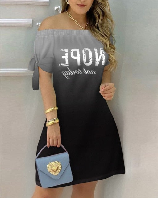jinran Women Off Shoulder Summer Mini Dress Sexy Short Sleeve Bow Tie Striped Plaid Floral Print A Line Party Short Dresses Vestidos