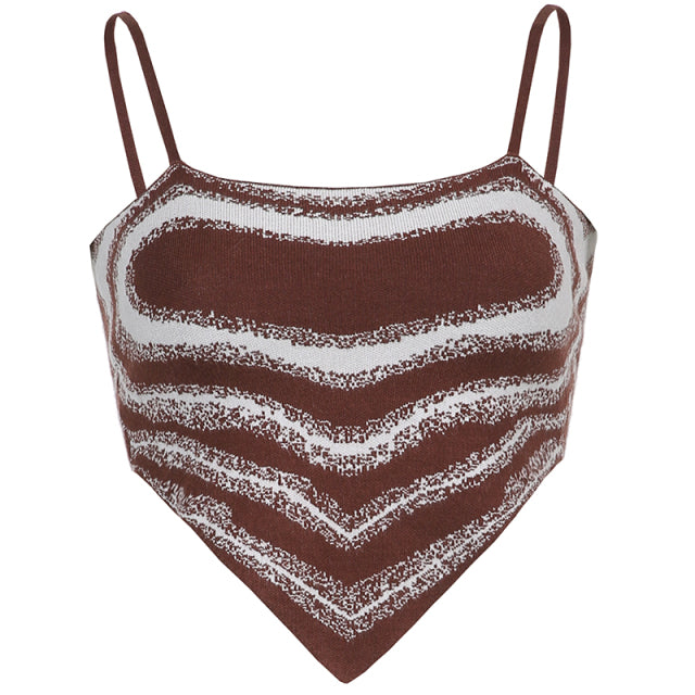 jinran Rapcopter Plaid Knitted Halter Top Cute y2k Grunge Aesthetic Corset Top Women Vintage Beach Style Crop Top Party Summer Sweats