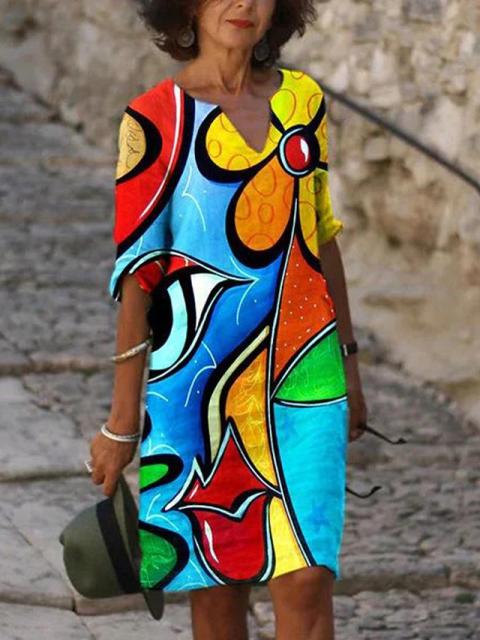 jinran Women 2021 Loose Spring Vintage Ruffles Befree Dress Large Big Printed Summer Boho Casual Party Elegant Dresses Plus Sizes