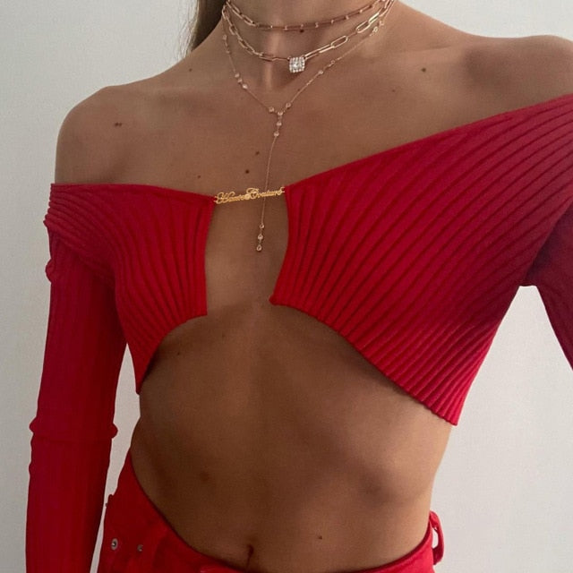 jinran 2024 LIEN CROPPED SWEATER