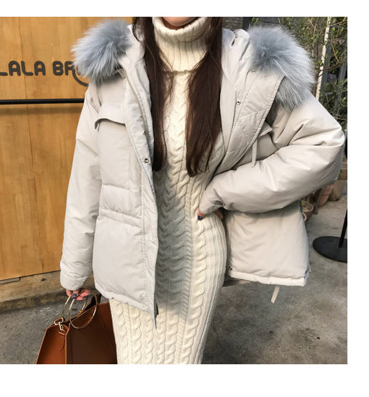 jinran Women's New Knitted Turtleneck Long Sleeve Slim and Slim Mid-length Over-the-knee Dress In Autumn and Winter White Dress