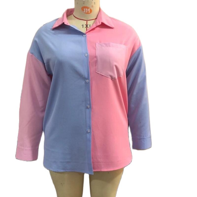 jinran Spring/Summer Women'S New Collection Patchwork Color Pocket Button Soft And Comfortable Casual Style Dress 1473#