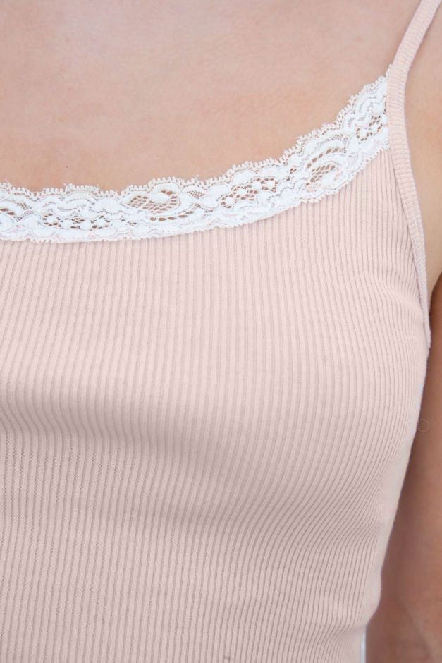 jinran Sweet Girl Lace Ribbed Tank Top Women Summer Sexy Sleeveless Cotton Soft Camis Blouses Women Vintage Casual Crop Top Chic