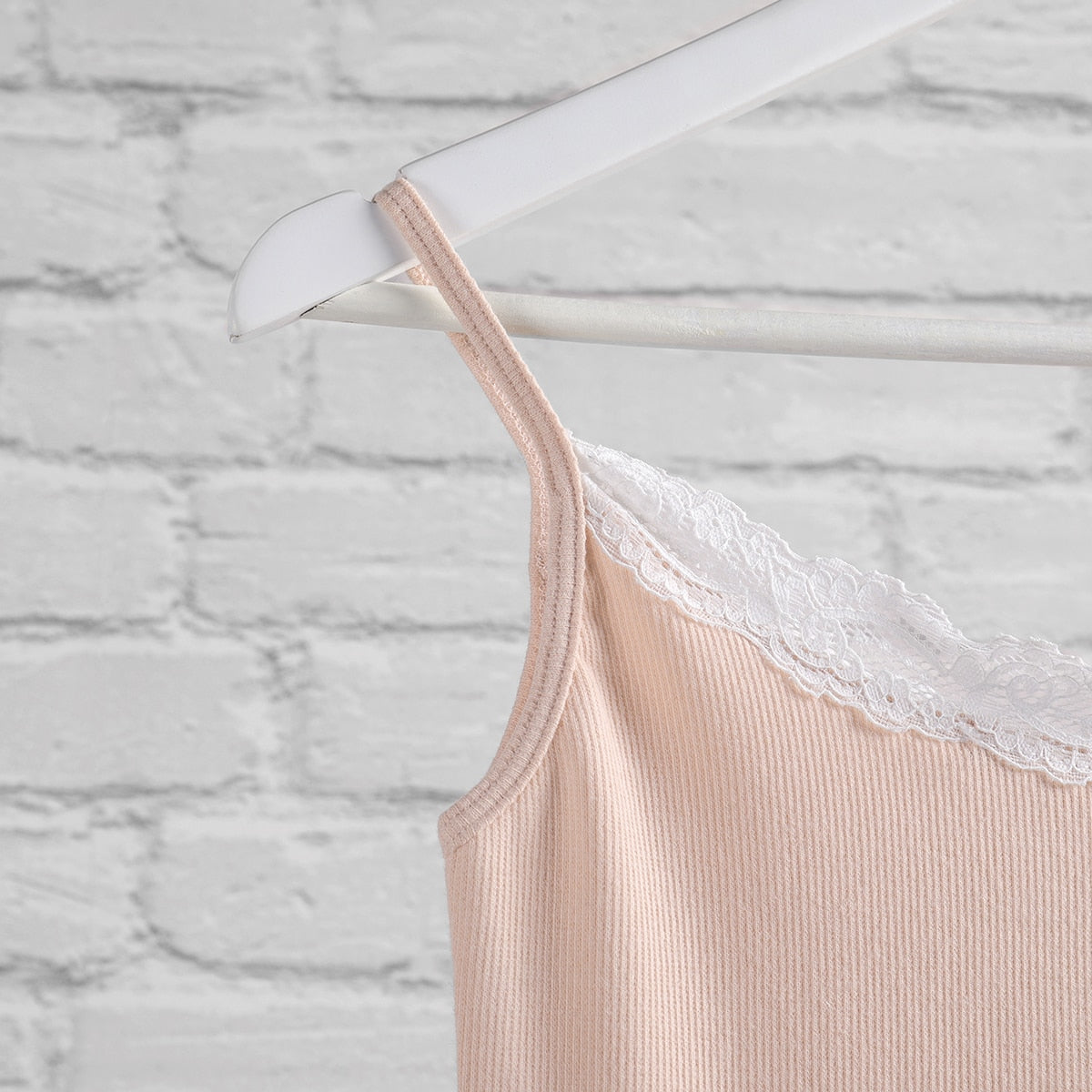 jinran Sweet Girl Lace Ribbed Tank Top Women Summer Sexy Sleeveless Cotton Soft Camis Blouses Women Vintage Casual Crop Top Chic