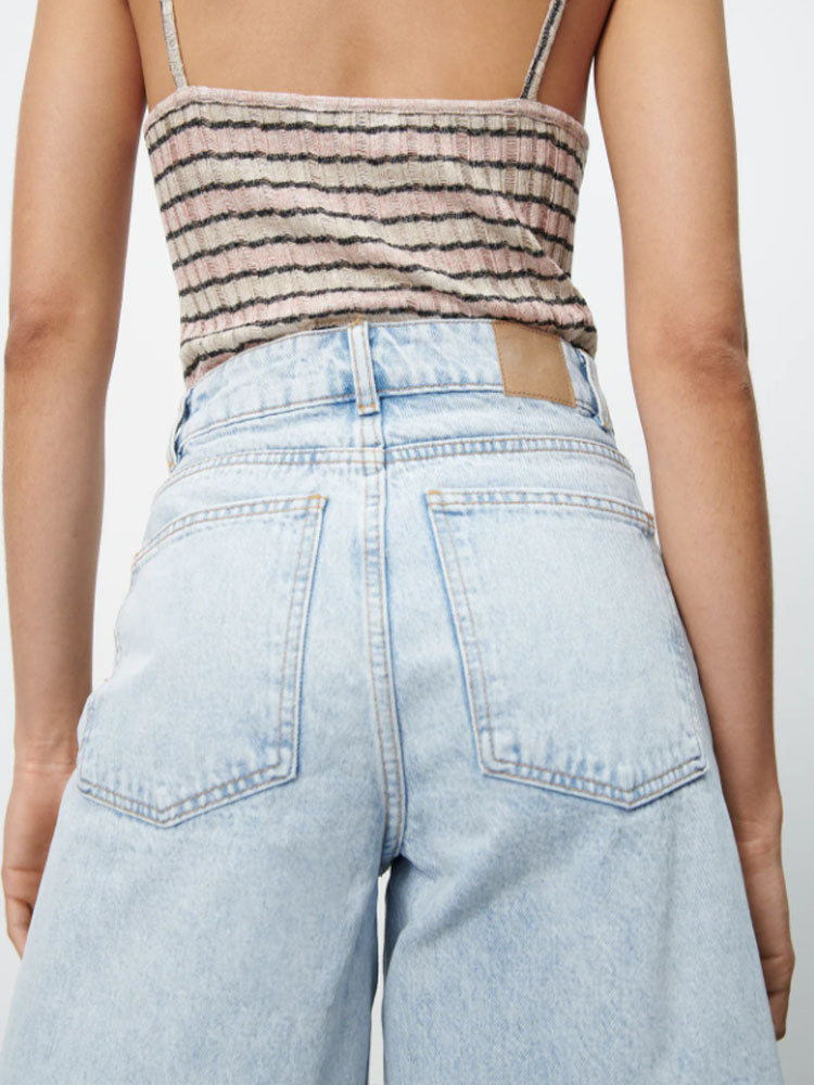 jinran summer new style women's fashion all-match high waist snow wash denim casual shorts