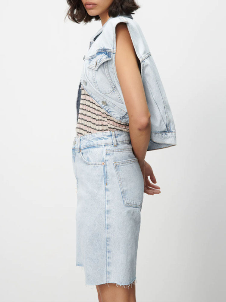 jinran summer new style women's fashion all-match high waist snow wash denim casual shorts