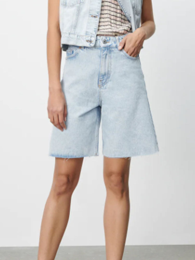jinran summer new style women's fashion all-match high waist snow wash denim casual shorts