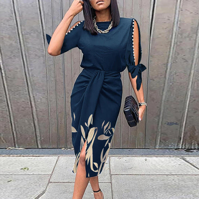 jinran Women's Summer Sexy Dress Hollow Out Long-sleeve Bodycon Waist Party Dress 2022 Woman Casual Fashion V-neck Party Dresses