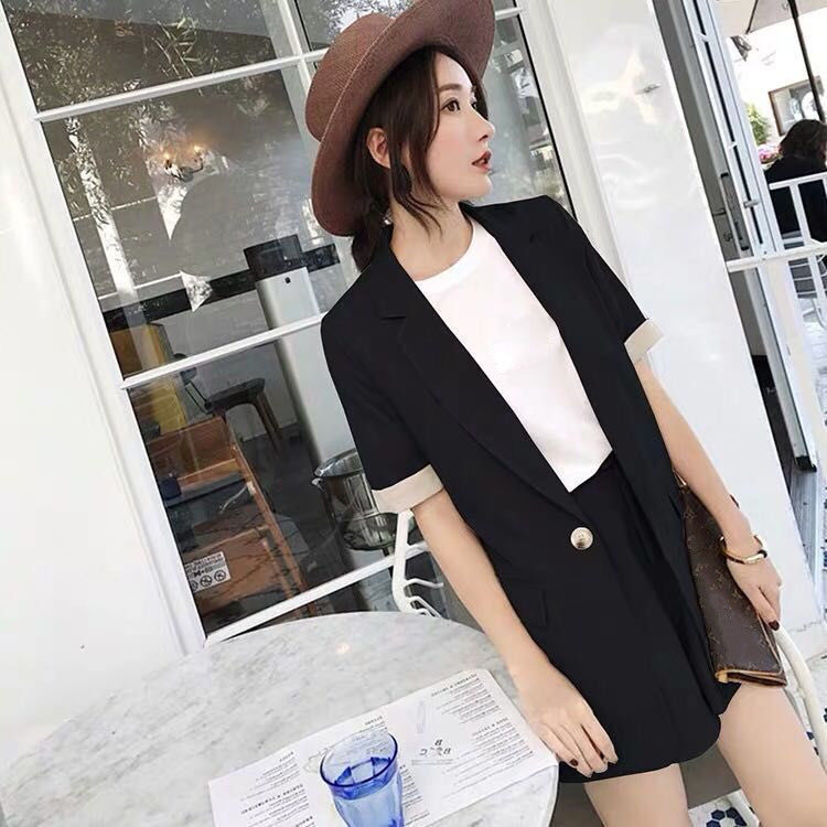 jinran women's summer shorts suit sets clothing 2022 trousers and blazers tops two piece set women outfit set woman 2 pieces