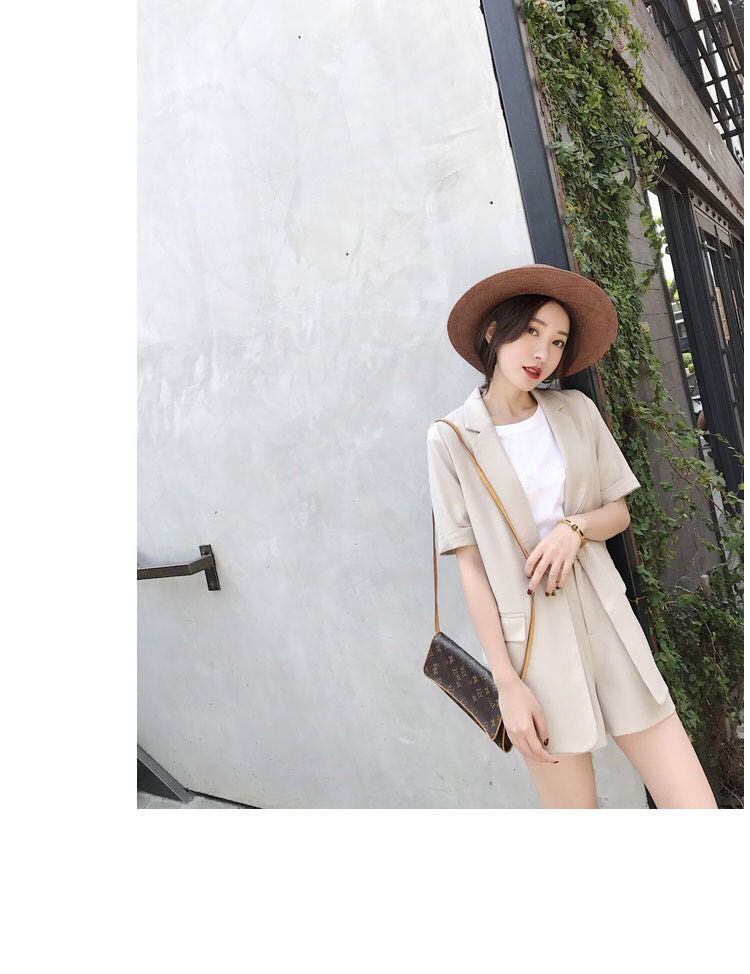 jinran women's summer shorts suit sets clothing 2022 trousers and blazers tops two piece set women outfit set woman 2 pieces