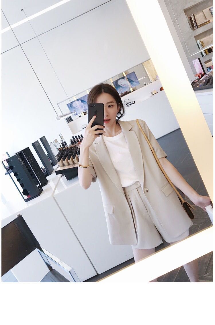 jinran women's summer shorts suit sets clothing 2022 trousers and blazers tops two piece set women outfit set woman 2 pieces