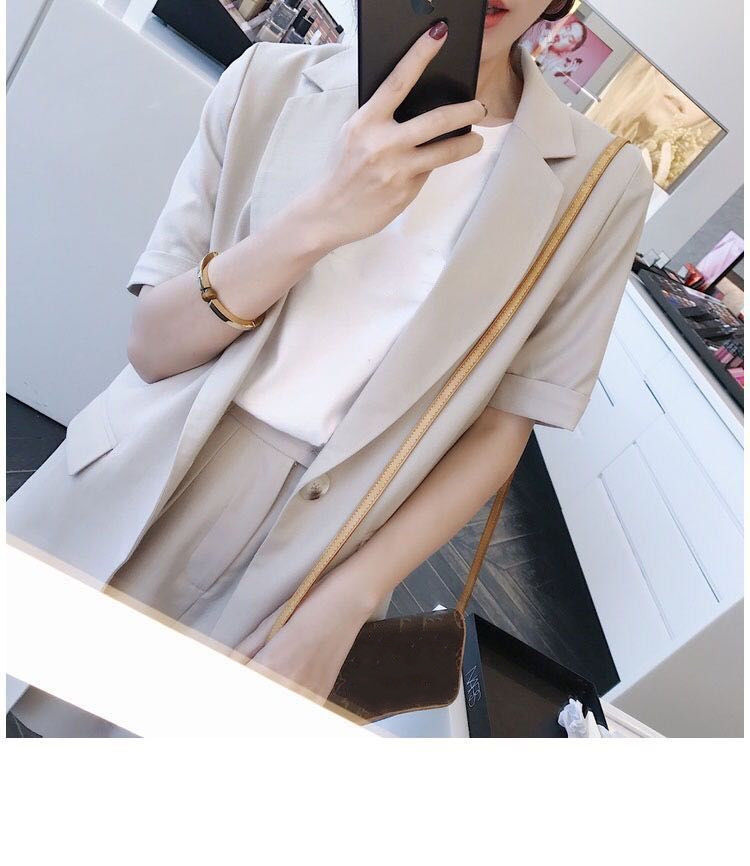 jinran women's summer shorts suit sets clothing 2022 trousers and blazers tops two piece set women outfit set woman 2 pieces