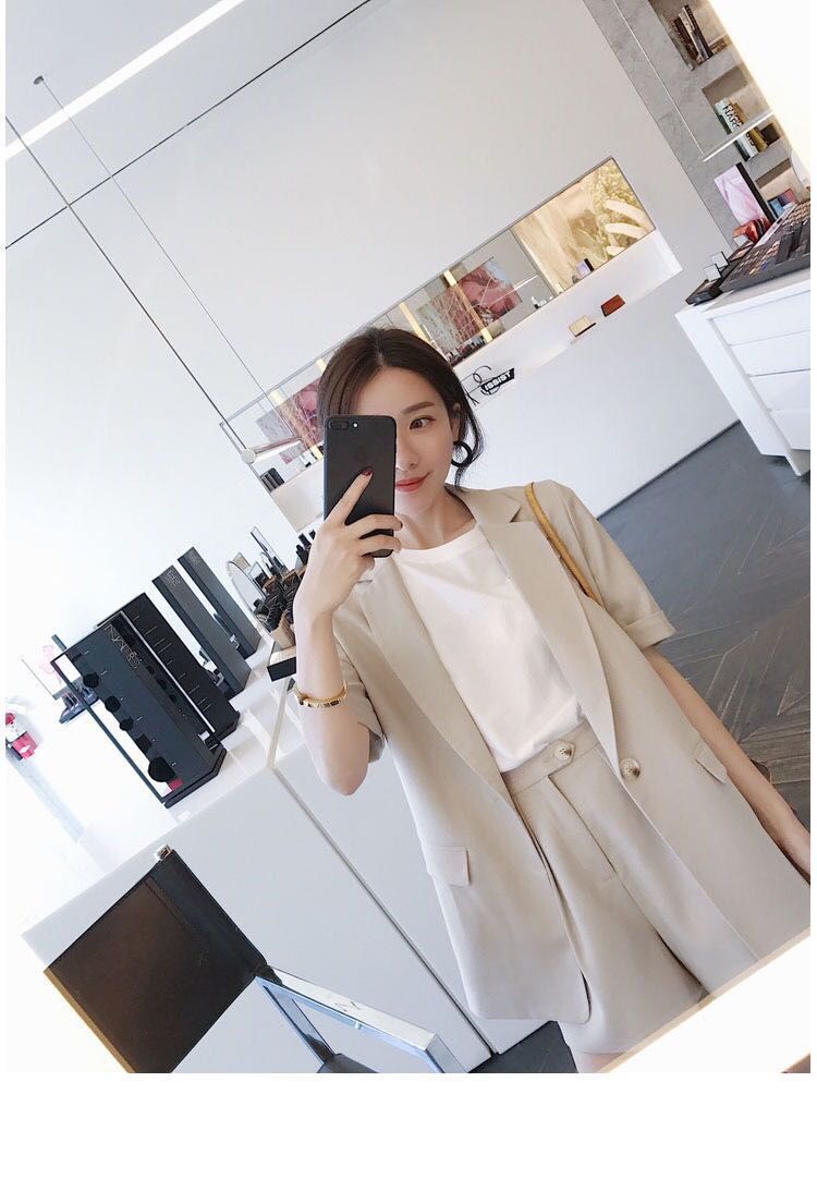 jinran women's summer shorts suit sets clothing 2022 trousers and blazers tops two piece set women outfit set woman 2 pieces