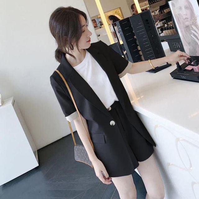 jinran women's summer shorts suit sets clothing 2022 trousers and blazers tops two piece set women outfit set woman 2 pieces