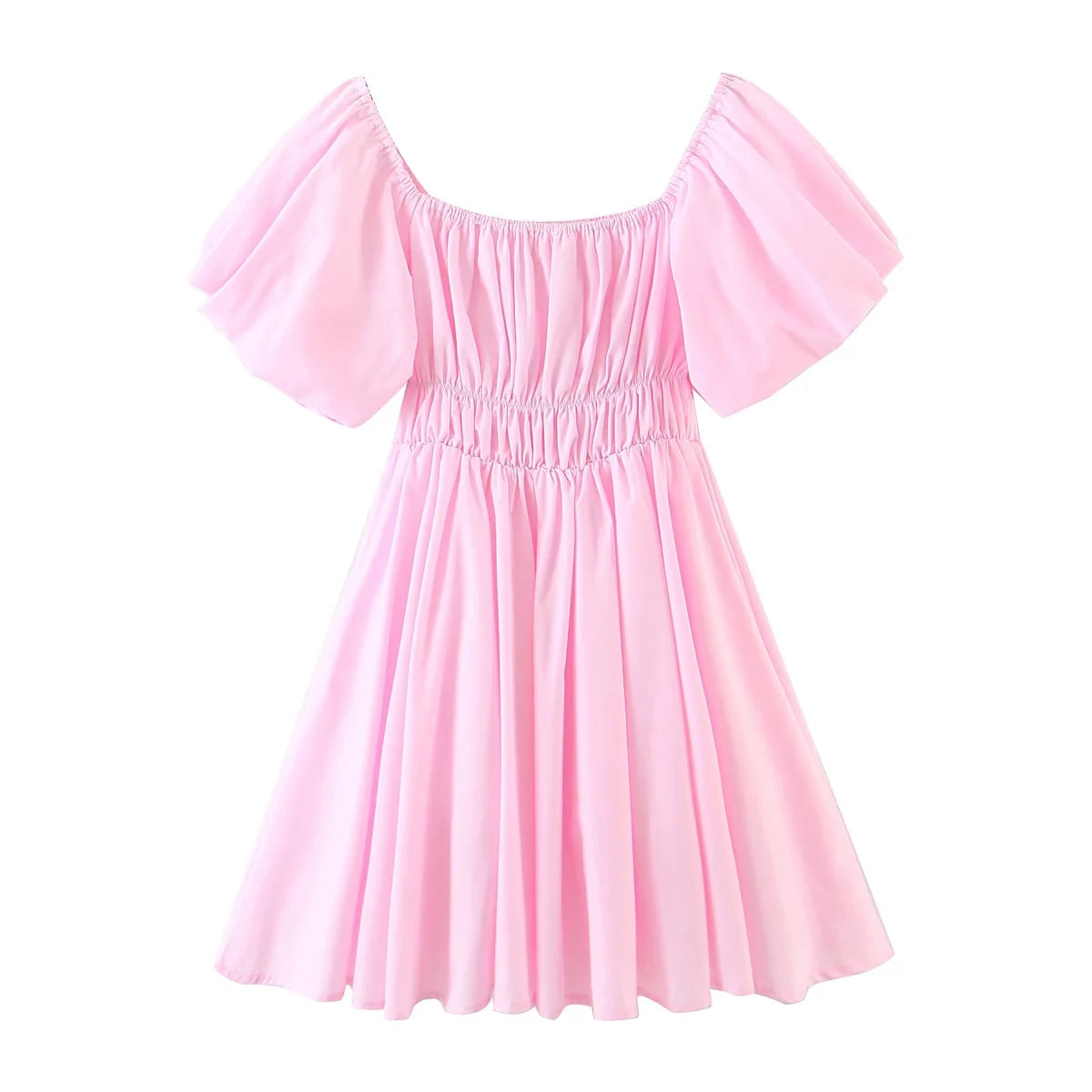 jinran Off Shoulder Lantern Sleeve Pink Summer Beach Dress Women's A-line Holiday Dropshipping Dress Mini Sundress Vestido 2022