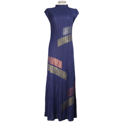 Original new product hand-painted pleated dress 2025 summer new women's temperament round neck sleeveless long dress clothing