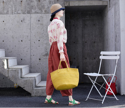 2025 Hangzhou women's clothing, red polka dot cut flower horn sleeve shirt, top sunscreen shirt 20509G, Academy of Literature and Retro.