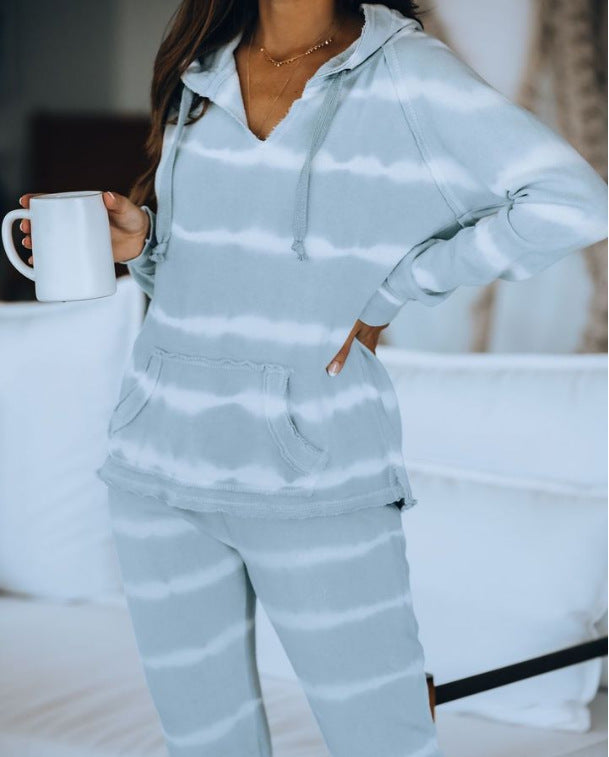 2025 spring and summer  new home casual wear two-piece set women's summer  long-sleeved trousers home suit