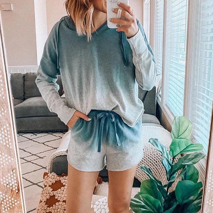 2025 spring and summer  new loungewear casual two-piece set women's summer  long-sleeved shorts home set