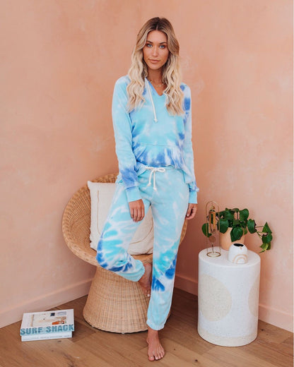 2025 spring and summer  new loungewear casual two-piece set women's summer  long-sleeved hoodie trousers set