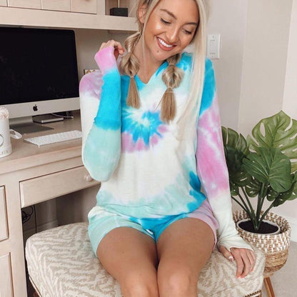 2025 spring and summer  new loungewear casual two-piece set women's summer New new long-sleeved shorts home set