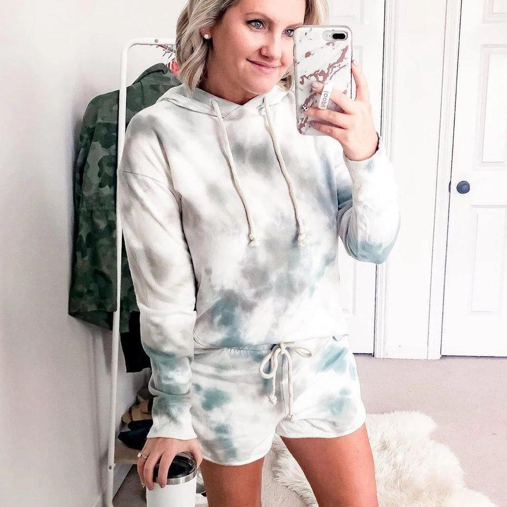 2025 spring and summer  new loungewear casual two-piece set women's summer  long-sleeved shorts home set