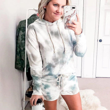 2025 spring and summer  new loungewear casual two-piece set women's summer  long-sleeved shorts home set
