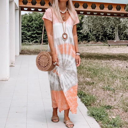 2025 spring and summer new New printed long dress dress,  independent station loose multi-color long dress