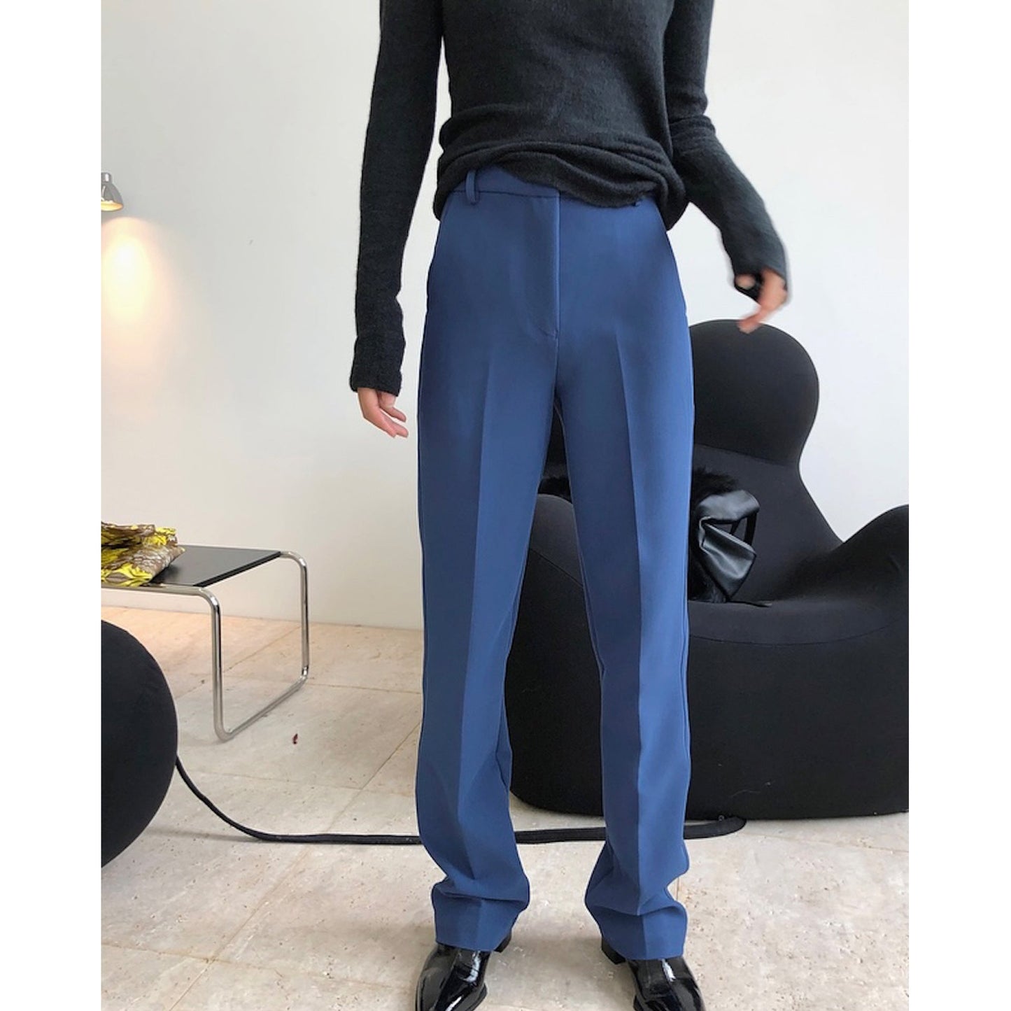 jinran men fall outfits Autumn and Winter New Large Long Leg Ol Modern Simple Fashionable High Waist Straight Suit Pants Loose Slimming Casual Trousers for Women