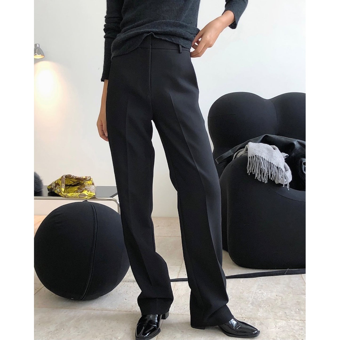 jinran men fall outfits Autumn and Winter New Large Long Leg Ol Modern Simple Fashionable High Waist Straight Suit Pants Loose Slimming Casual Trousers for Women