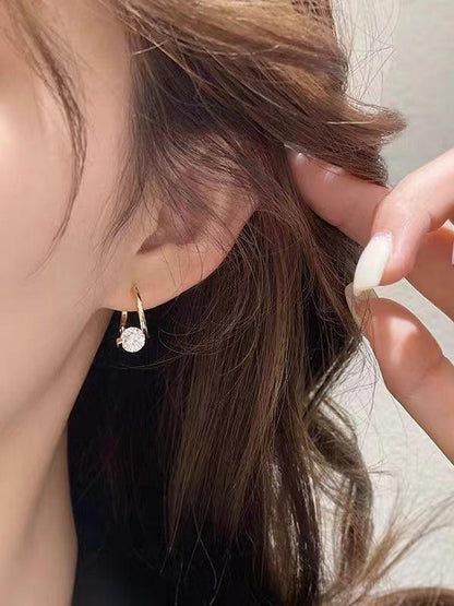 jinran 2024 New Simple Delicate Zircon Earrings