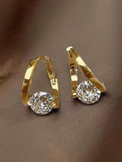 jinran 2024 New Simple Delicate Zircon Earrings