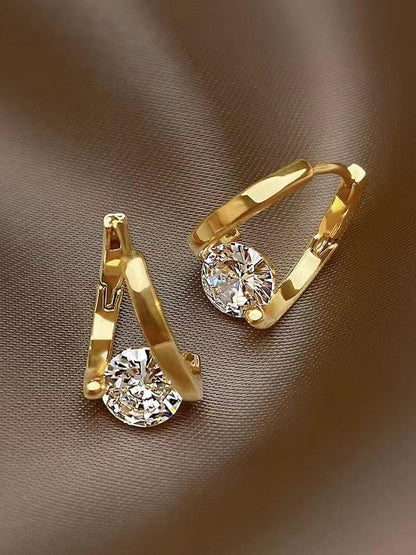 jinran 2024 New Simple Delicate Zircon Earrings