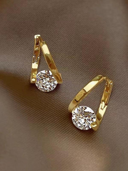 jinran 2024 New Simple Delicate Zircon Earrings