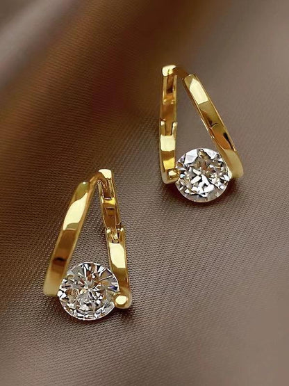 jinran 2024 New Simple Delicate Zircon Earrings
