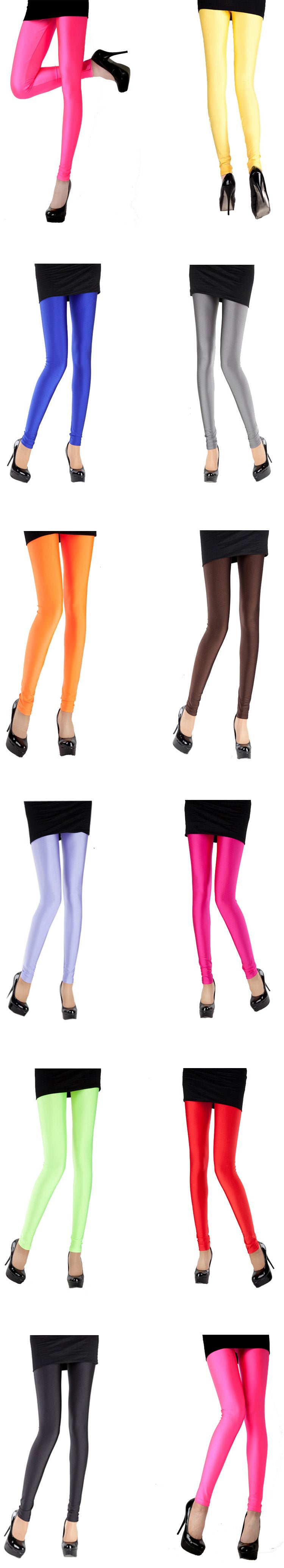 jinran New Spring Autume Solid Candy Neon Leggings for Women High Stretched Female Sexy Legging Pants Girl Clothing Leggins Spring