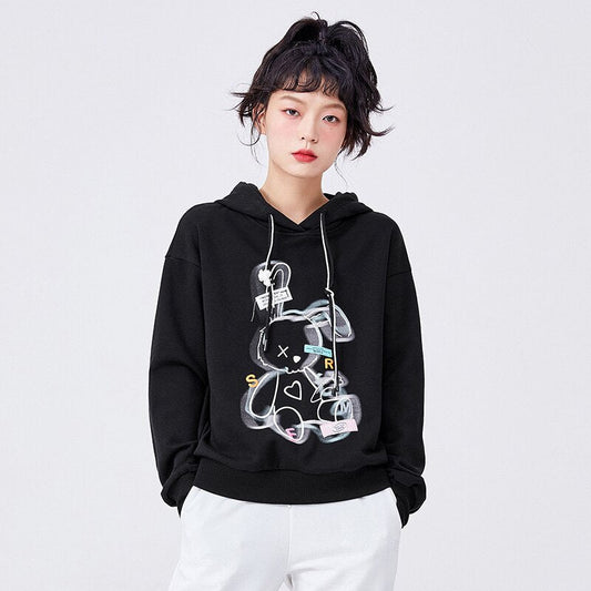 jinran  Sweatshirt Women Loose Hooded Fried Street Salt Sweet Series 2022 Early Spring New Rabbit Top Girls Niche Trendy